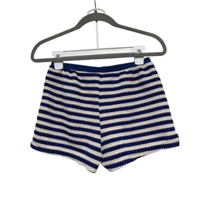 Striped Blue and White Knit Shorts Size M thumbnail 5