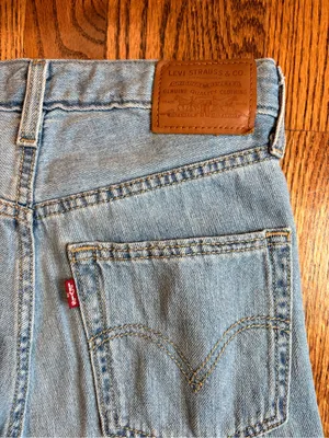 Levi’s Premium BIG E High Loose Wide Leg Jeans Light Wash Hemp Blend 25x31 thumbnail 3