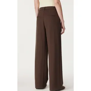 OGLmove Brown Pleated Wide Leg Palazzo Pants Trousers Size Large L New NWT thumbnail 5