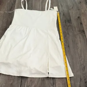 Aeropostale White Flex Square Neck Active Tennis Dress Small thumbnail 3