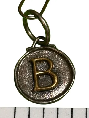 Waxing Poetic Camp Charm Initial B Pendant Sterling Silver 925 Brass Mixed Metal thumbnail 1