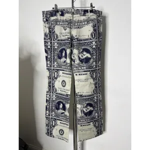 Miaou Lowrider Pant Money Print Dollar Bill Graphic Straight Leg Trousers thumbnail 2