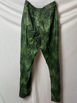 Vintage Y2K Green Wide Leg Faux Leather Pants thumbnail 8