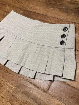 Danielle Guizio Pleated Micro Mini Skirt in Grey Plaid New Medium thumbnail 8