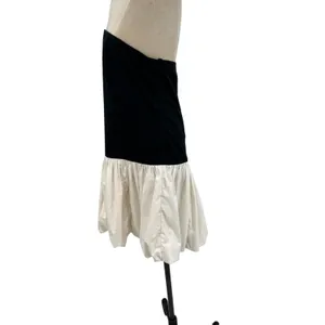 Abercrombie Bubble Hem Mini Dress Strapless‎ Black White Size XL thumbnail 7