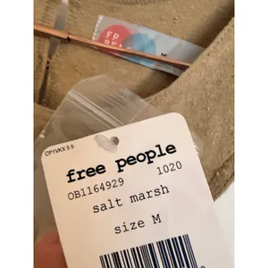Free People Mini Dress‎ Womens Salt Marsh M Tan Pleated Cotton OB1164929 thumbnail 9