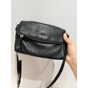 Kate Spade New York Black Pebbled Leather Crossbody Bag L‎ thumbnail 8