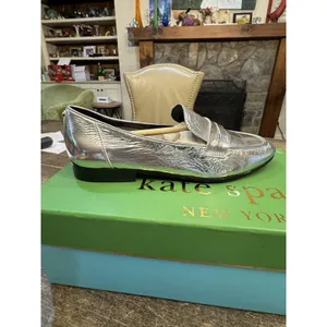 Kate Spade New York METALLIC SILVER Women's Genevieve Loafers‎ Size 6.5 Crinkle thumbnail 12