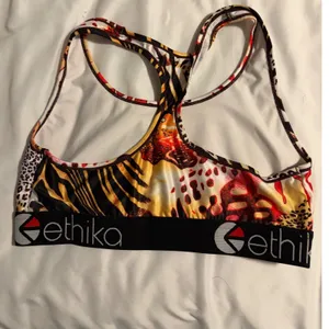 Ethika Womens Animal Print Racerback Sports Bra Multicolor Mixed Pattern XL‎ thumbnail 2