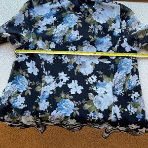 New Lulu’s long bell sleeve black with floral mini dress size M thumbnail 9