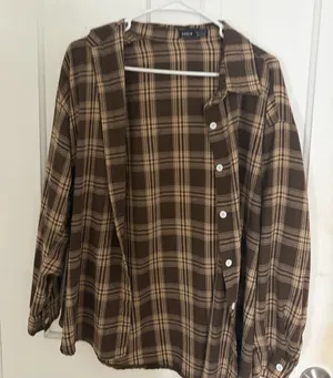 SheIn Brown flannel thumbnail 1