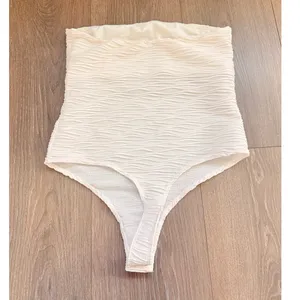 PRINCESS POLLY WHITE STRIPED‎ STRAPLESS BODYCON TOP US 4 Summer thumbnail 3
