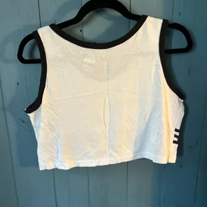 Vintage 1995 Blanc Noir White Crop Tank Top with Black Trim | Size M Y2K Grunge thumbnail 6
