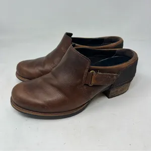 Merrell J42468 Leather Clog Mule Slip On Brown Stacked Heel Comfort Shoes 6 thumbnail 3