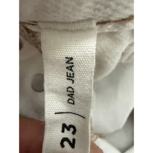 PacSun Women’s Dad Jean Size 23 Distressed Ripped Light Cream Denim High Rise thumbnail 15