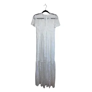 Altar’d State Nallah White Lace Maxi Dress V-neck Sheer thumbnail 7