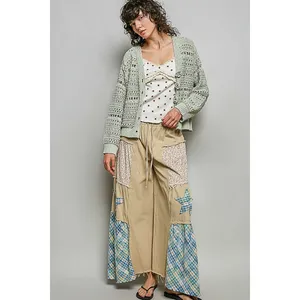 POL Open-Knit Floral‎ Button Cardigan - Large thumbnail 5