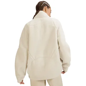 Lululemon Scuba Oversize Half Zip Sherpa Sweatshirt M/L Ivory Fleece Funnel Neck thumbnail 5