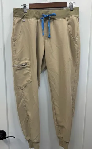 Figs Zamora Jogger Scrub Pant Khaki Tan Brown Drawstring Medical Women's MPetite thumbnail 1
