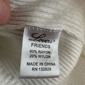 Revolve Lovers + Friends Waterloo White Knit Top Preppy Ruffle Long Sleeve Small thumbnail 5
