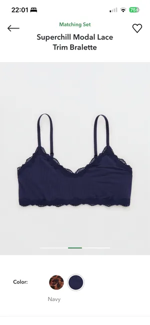 Aerie Bralette navy lace thumbnail 2