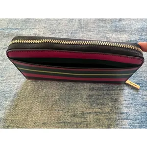 Kate Spade New York Staci 2021 Holiday Multi Striped Large Zip Wallet thumbnail 4