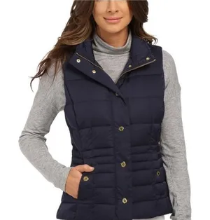 Lilly Pulitzer Isabelle puffer vest down filled XS zip front quilted navy blue thumbnail 1