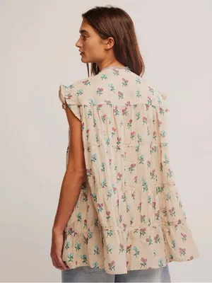 NWT Free People Sundown Ivory‎ Combo Ditsy Floral Cottagecore Boho Tunic Dress thumbnail 5