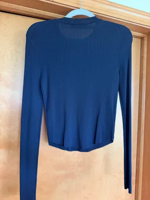 Zara rubbed long sleeve navy blue thumbnail 3