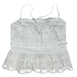 J. Crew Jessie Eyelet Smocked Peplum Top White Cotton‎ Size S NWT BR650 thumbnail 3