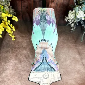 Peacock Inspired Multi Color Hale Bob Strapless Dress Green/Multi L thumbnail 3