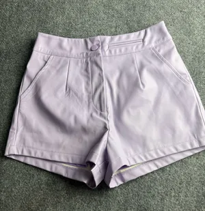 TCEC Women’s Smqll Lilac High-Waist pleather lined Shorts thumbnail 1