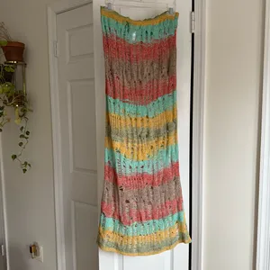 Jaded London NWT Odette Striped Knitted Maxi Skirt Multicolor, Size L thumbnail 6