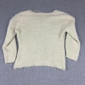 Kimchi Blue Sweater Womens Small White Acrylic Polyamide V Neck‎ Fuzzy Pullover thumbnail 8