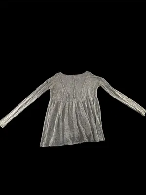 Free People Heather Gray Tunic with Lace Yoke thumbnail 9