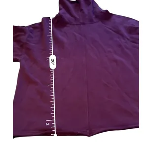 Free People Mock Neck Poncho‎ Sweatshirt Womens S Burgundy Oversized OB533959 thumbnail 4