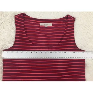 LOFT‎ Red Orange Striped Sleeveless Blouse Size XS thumbnail 4