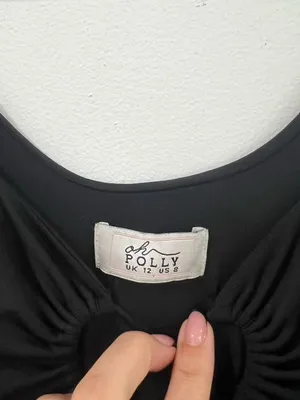 Oh Polly Black Ruched Bodycon Midi Dress Y2K Going Out thumbnail 3