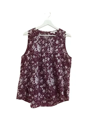 Nordstrom Size Large Purple Floral Preppy Tank Top thumbnail 2