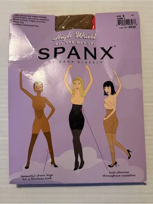 SPANX High Waist All The Way Up Shaping Sheers Pantyhose Size E Nude 1 Vintage thumbnail 1
