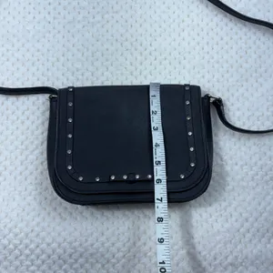 Kate Spade Black Saffiano Leather Rhinestone Embellished Small Crossbody Bag thumbnail 9