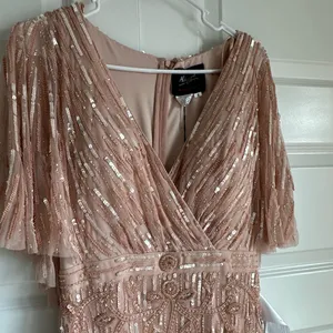 Mac‎ Duggal Embellished Cap Sleeve Sequin Flutter Sleeve Column Gown - NWT thumbnail 5
