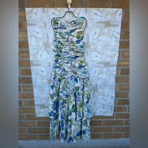 Abercrombie & Fitch High Neck Ruched Tiered Maxi Dress size XS thumbnail 7