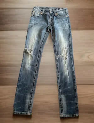 Miss Me Sunny Skinny Jeans 29 Medium Wash Distressed Western Rock Grunge Y2K 90s thumbnail 1
