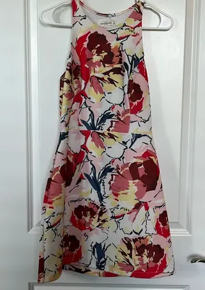 Abercrombie & Fitch Sleeveless Floral Fit & Flare Scuba Dress thumbnail 1