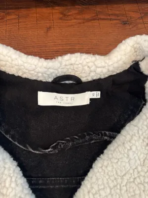 ASTR The Label black jean fur jacket thumbnail 3