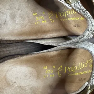 Papillio Women's Sydney Double Strap Sandals Cream Gold Marble Size 42 L11 thumbnail 6