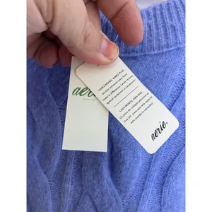 Aerie Cable Knit Sweater Womens S Blue New Oversized Crewneck Raglan Sleeve thumbnail 5