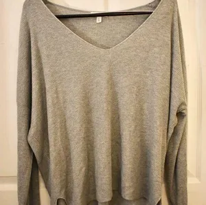 BP. grey v-neck ribbed sweater thumbnail 1