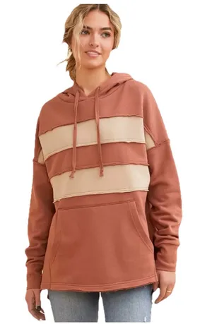 BKE Hoodie Womens M Brown Tan Cotton Pullover thumbnail 1
